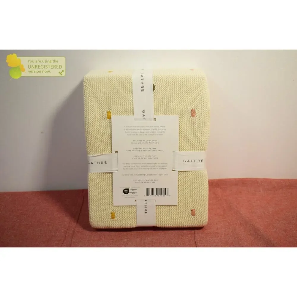 Gathre Twin Knotted Bed Blanket Natural 48x58